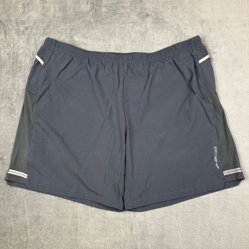 Brooks Running Sherpa Shorts Mens XL 7” Gray Run Happy Lined Athletic Exercise